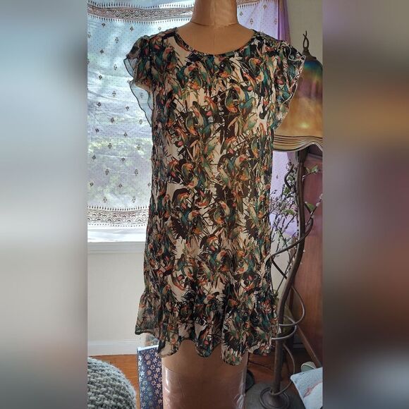 Belle du JOUR Sheer Bird Dress Size XL Fits Medium - Picture 1 of 10